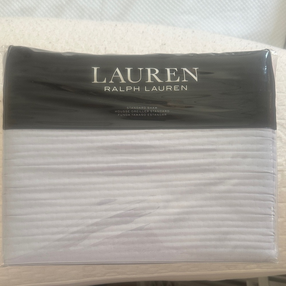Lauren Ralph Lauren White Striped Standard Sham